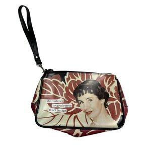 Anne Taintor Kitschy Collectors No Good Reason Small Zip Top Wrislet Bag Purse